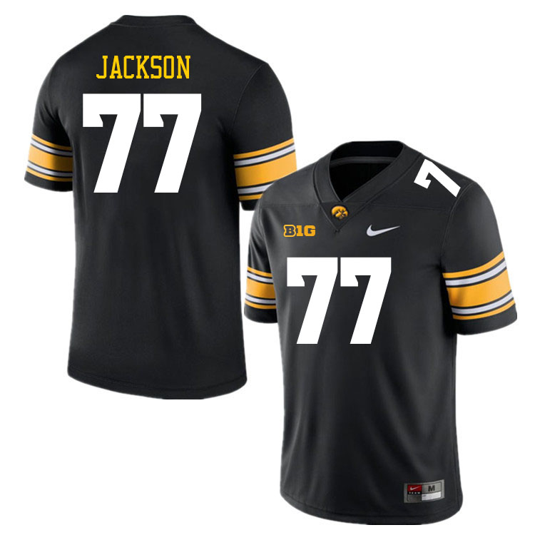 Iowa Hawkeyes #77 Alaric Jackson College Football Jerseys Stitched Sale-Black